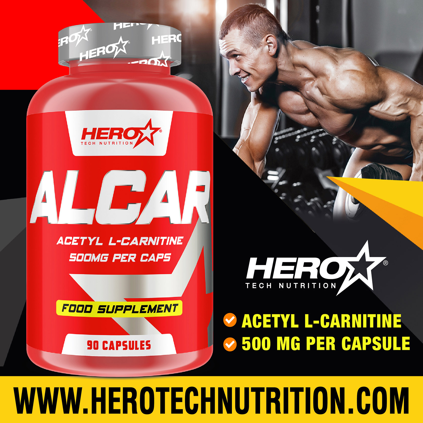 ALCAR ACETYL CARNITINE HERO TECH NUTRITION herotechnutrition