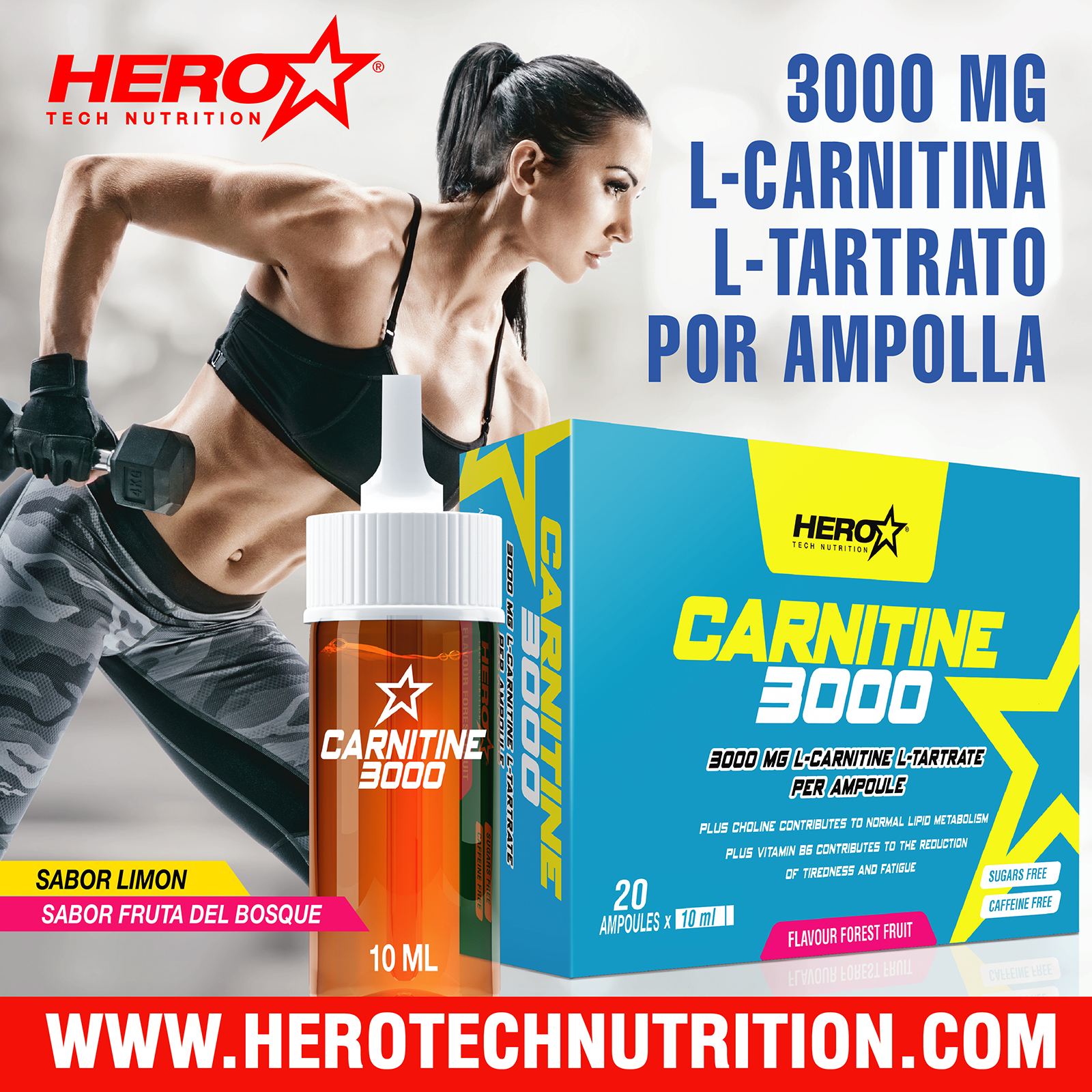 CARNITINE 3000 HERO TECH NUTRITION CONTROL DE PESO QUEMADOR