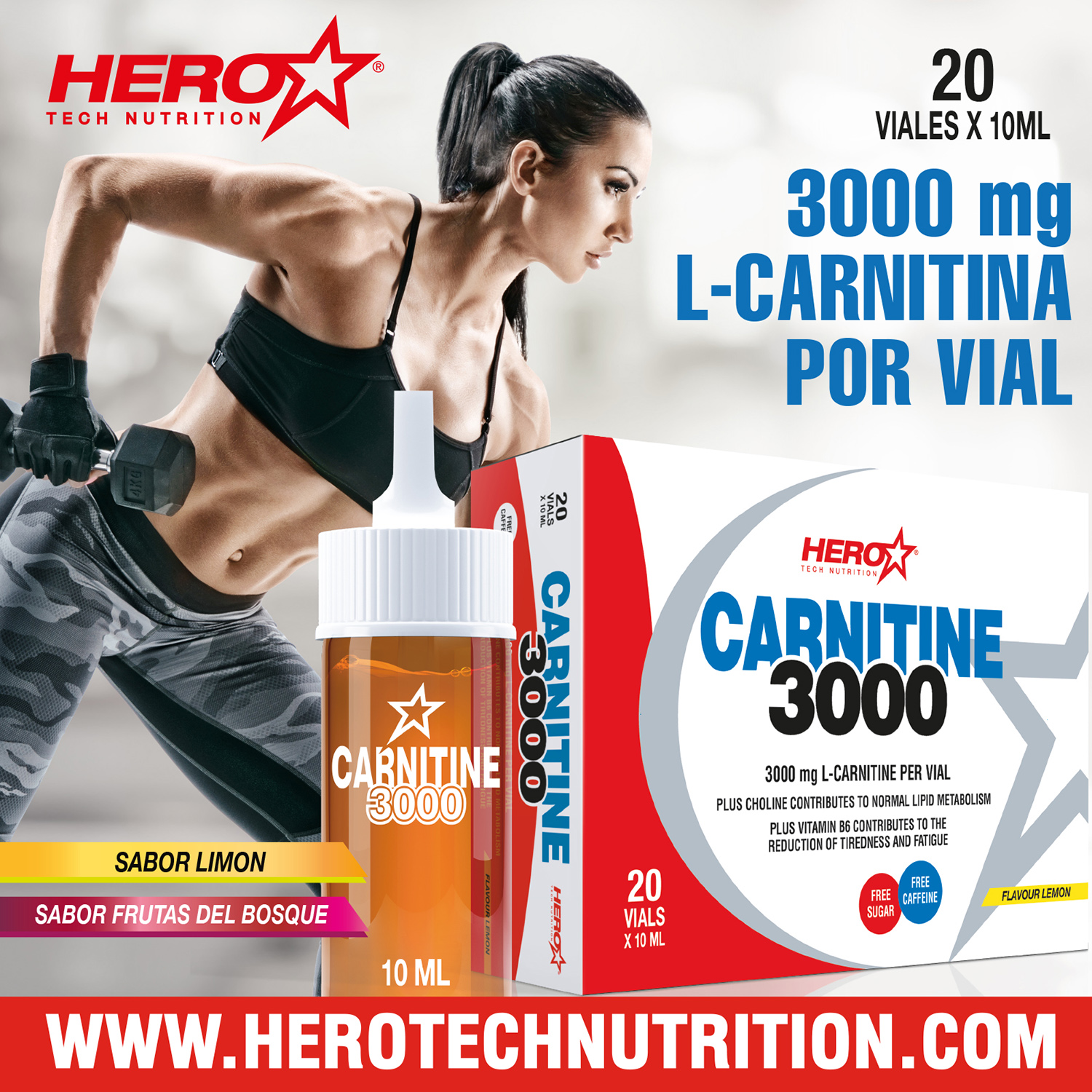 CARNITINE 3000 HERO TECH NUTRITION CONTROL DE PESO QUEMADOR