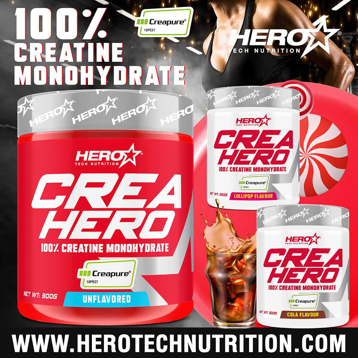 CREAHERO CREATINE HERO TECH NUTRITION HEROTECHNUTRITION
