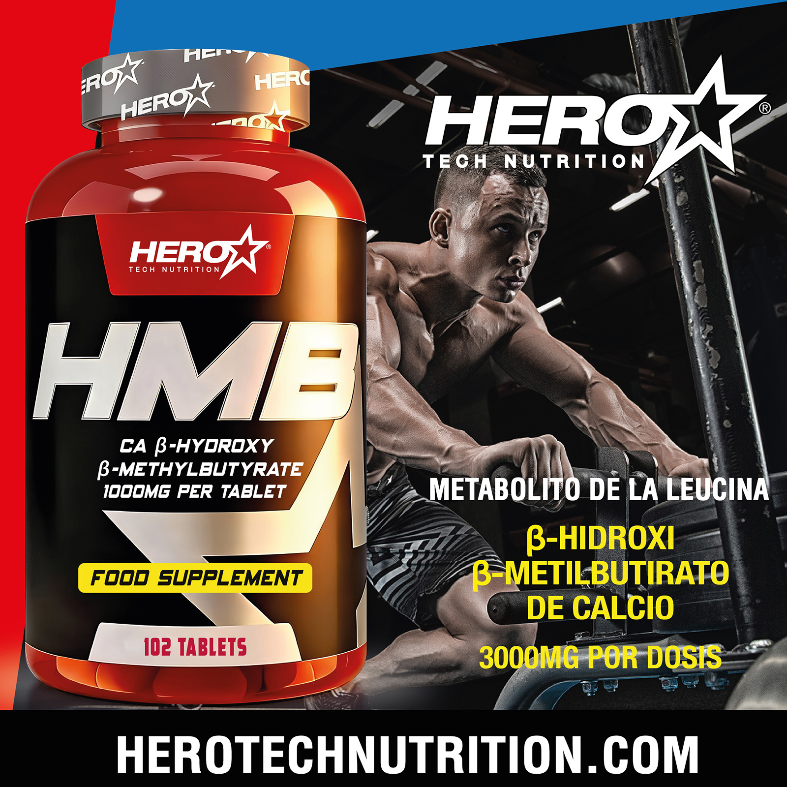 HMB AMINOACIDO LEUCINA HERO TECH NUTRITION