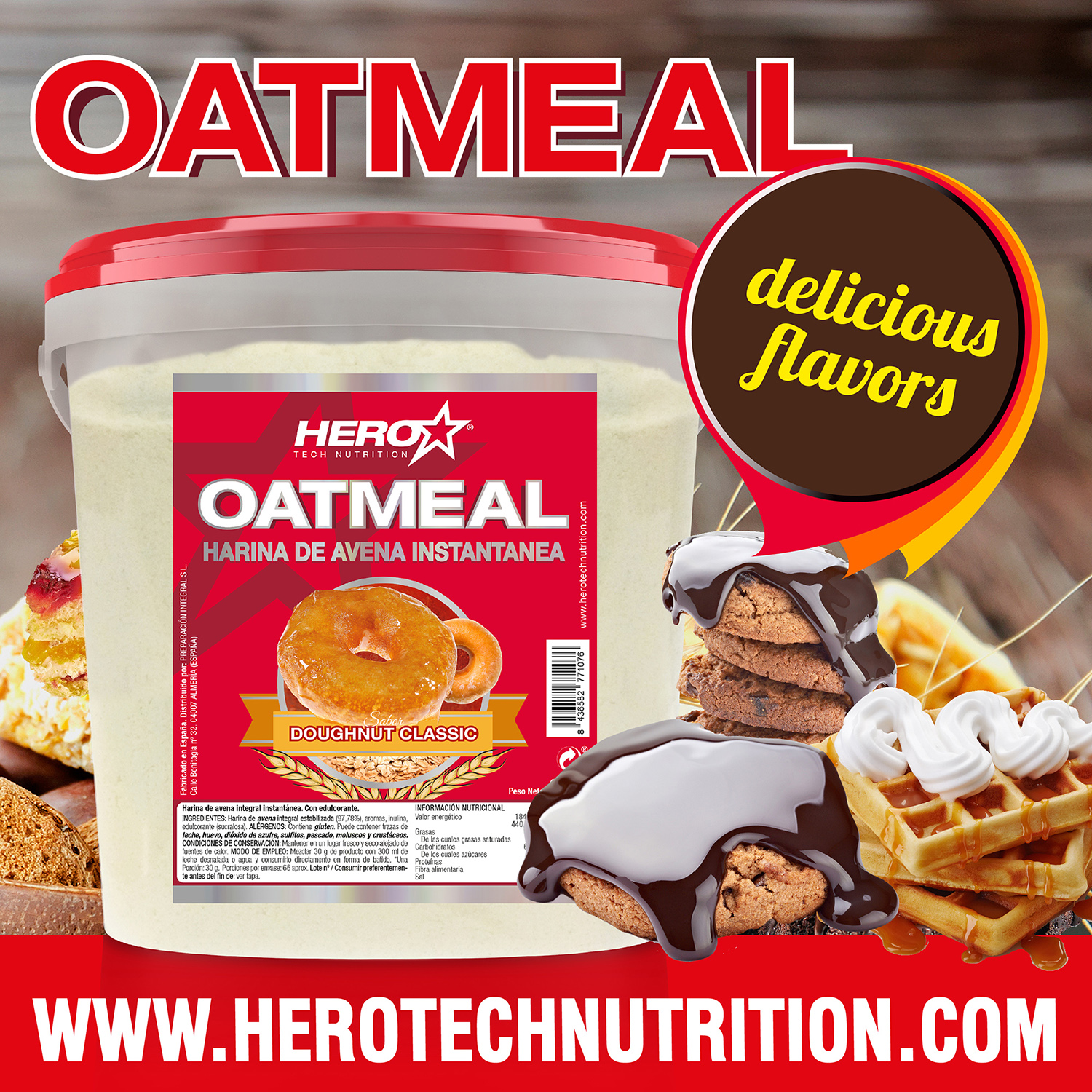 OATMEAL de HERO TECH NUTRITION - HARINA DE AVENA