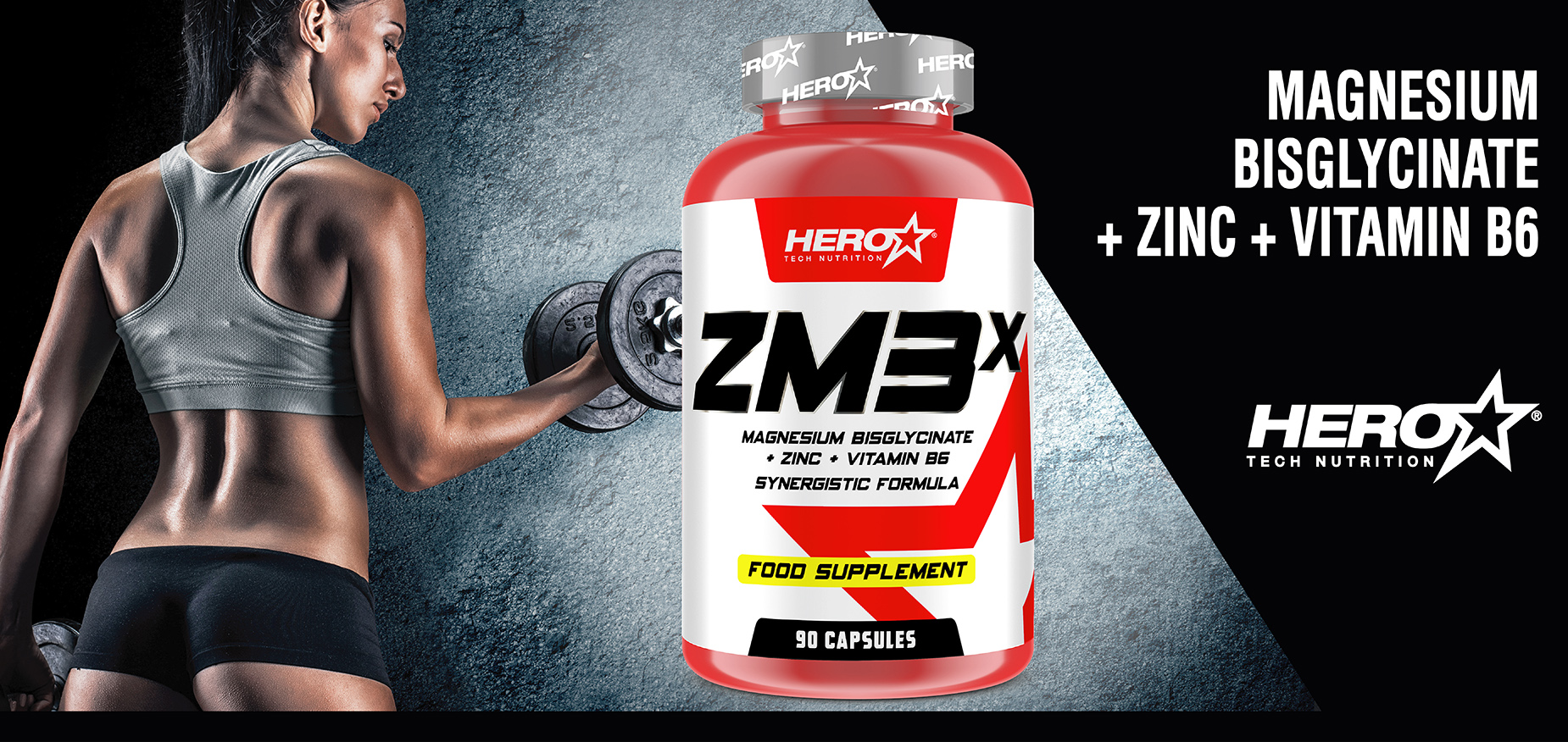 ZM3X ZINC MAGNESIUM B6 HERO TECH NUTRITION herotechnutrition